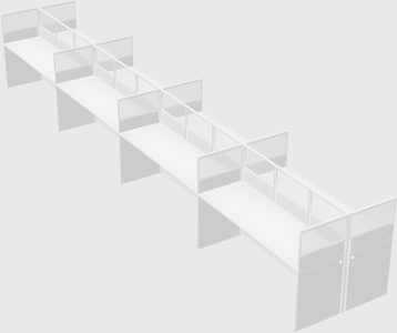 Shared rectangular cubicle
