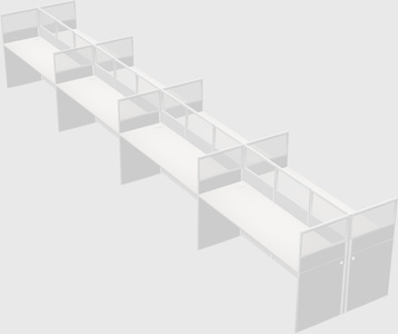 Shared rectangular cubicle