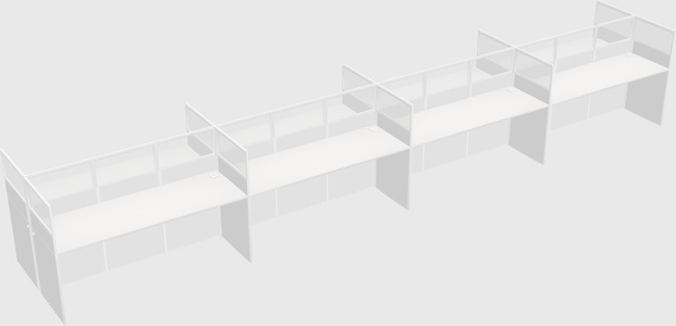 Shared rectangular cubicle