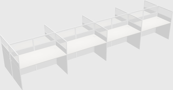 Shared rectangular cubicle