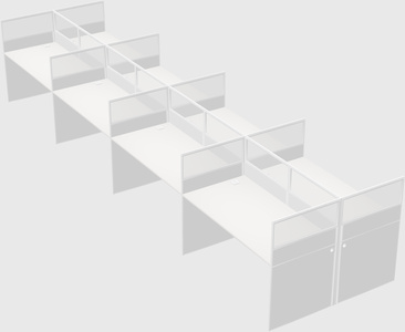 Shared rectangular cubicle