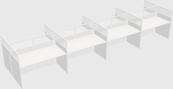 Shared rectangular cubicle