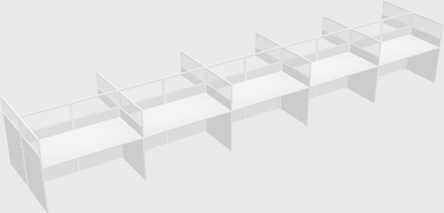 Shared rectangular cubicle