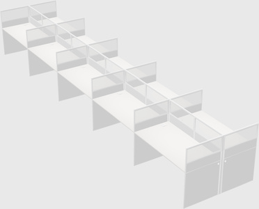 Shared rectangular cubicle