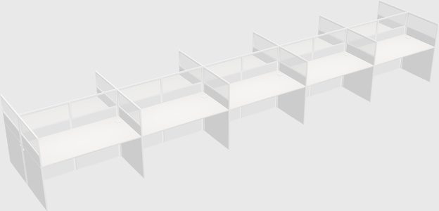 Shared rectangular cubicle