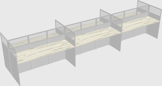 Shared rectangular cubicle