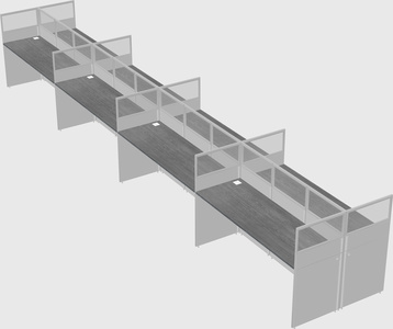 Shared rectangular cubicle