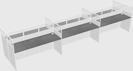 Shared rectangular cubicle