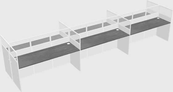 Shared rectangular cubicle