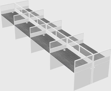 Shared rectangular cubicle