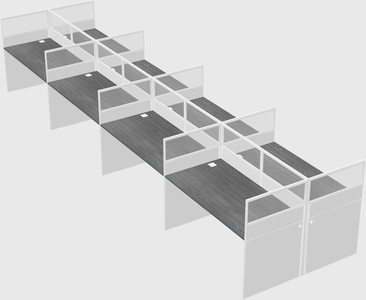 Shared rectangular cubicle