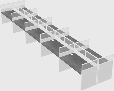 Shared rectangular cubicle