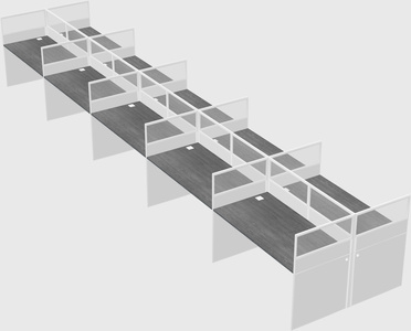 Shared rectangular cubicle
