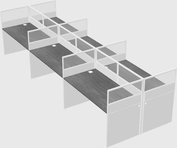 Shared rectangular cubicle