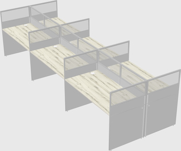 Shared rectangular cubicle
