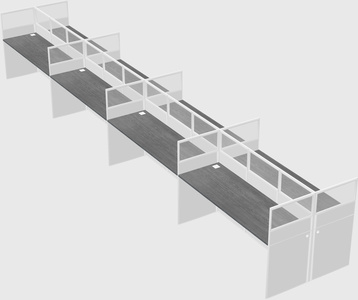 Shared rectangular cubicle
