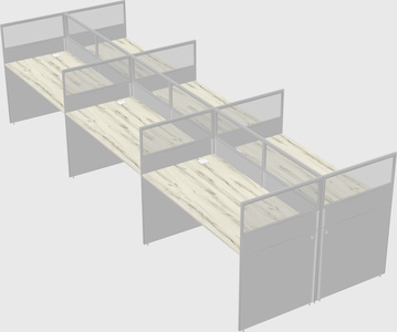 Shared rectangular cubicle