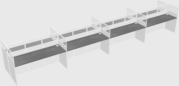 Shared rectangular cubicle