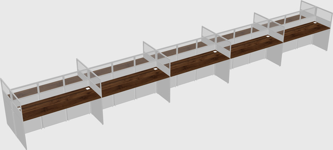 Shared rectangular cubicle
