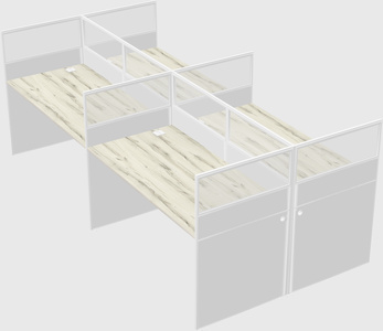 Shared rectangular cubicle