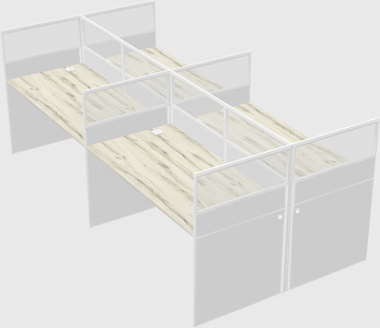 Shared rectangular cubicle