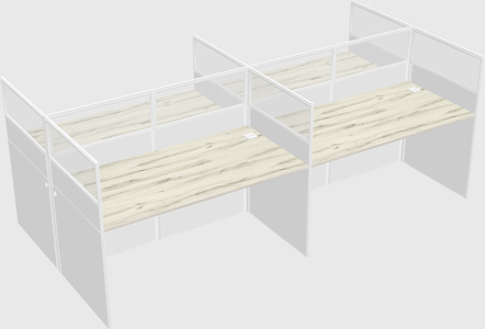 Shared rectangular cubicle