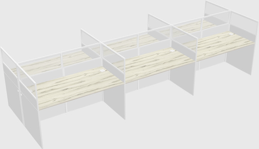 Shared rectangular cubicle