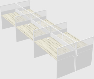Shared rectangular cubicle