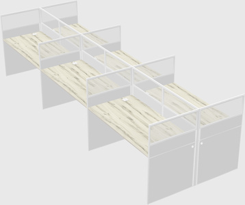 Shared rectangular cubicle