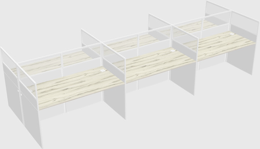 Shared rectangular cubicle