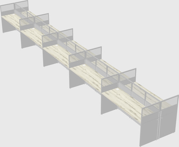 Shared rectangular cubicle
