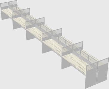 Shared rectangular cubicle
