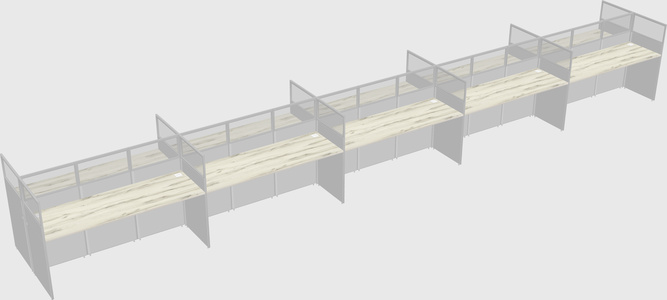 Shared rectangular cubicle