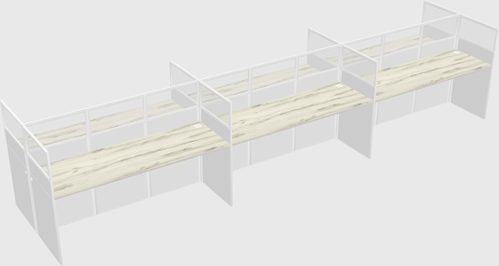 Shared rectangular cubicle