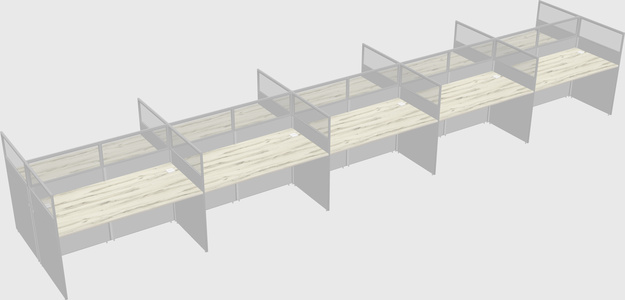 Shared rectangular cubicle