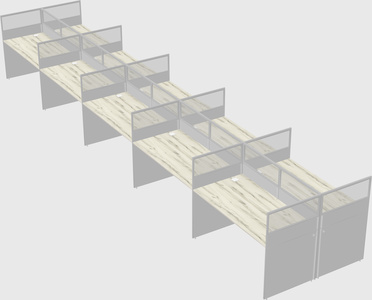 Shared rectangular cubicle