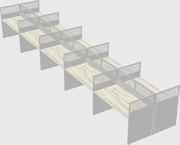 Shared rectangular cubicle