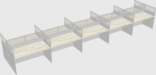 Shared rectangular cubicle