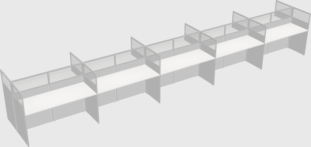 Shared rectangular cubicle