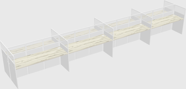 Shared rectangular cubicle