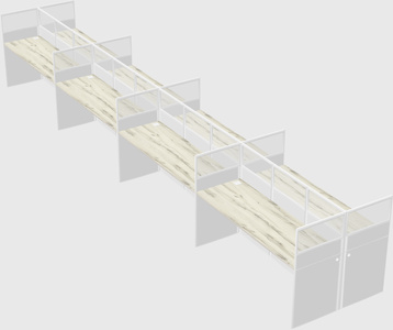Shared rectangular cubicle