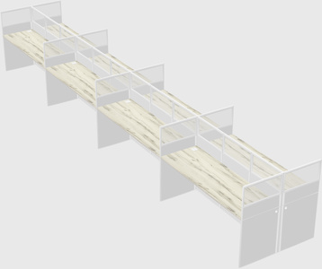 Shared rectangular cubicle