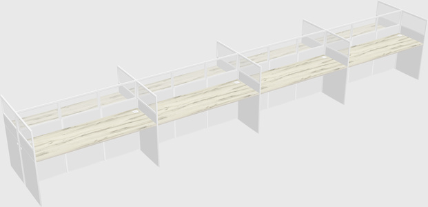 Shared rectangular cubicle