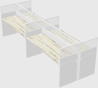Shared rectangular cubicle