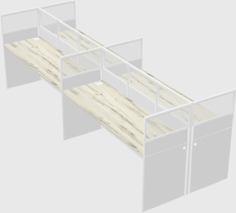 Shared rectangular cubicle