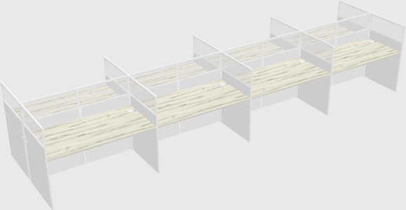 Shared rectangular cubicle
