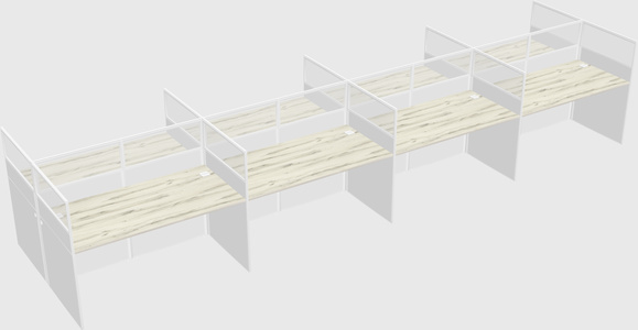 Shared rectangular cubicle