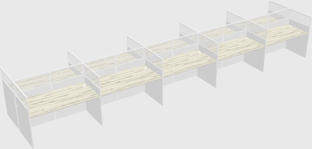 Shared rectangular cubicle