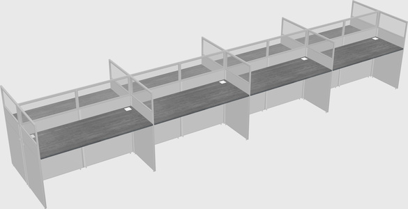 Shared rectangular cubicle
