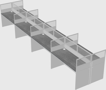 Shared rectangular cubicle
